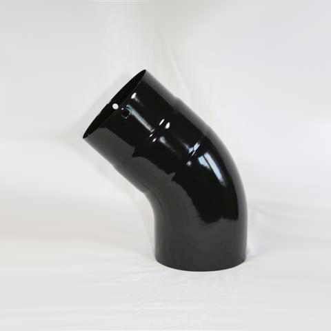 Bogen 45° DN 120 mm glatt ohne Reinigungsöffnung, High-Quality-Line schwarz glänzend