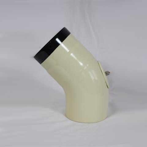 Bogen 45° DN 100 mm glatt mit Reinigungsöffnung, High-Quality-Line beige emailliert