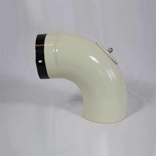 Bogen 45° DN 120 mm glatt mit Reinigungsöffnung, High-Quality-Line beige emailliert