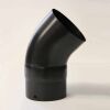 Bogen 45° DN 130 mm glatt ohne Reinigungsöffnung, High-Quality-Line matt schwarz