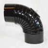 Bogen 90° DN 110 mm gerippt mit Reinigungsöffnung, High-Quality-Line matt schwarz