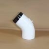 Bogen 45° DN 100 mm glatt mit Reinigungsöffnung, High-Quality-Line weiß emailliert