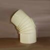 Bogen 45° DN 110 mm gerippt mit Reinigungsöffnung, High-Quality-Line beige emailliert