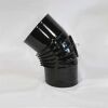 Bogen 45° DN 120 mm gerippt mit Reinigungsöffnung, High-Quality-Line schwarz glänzend