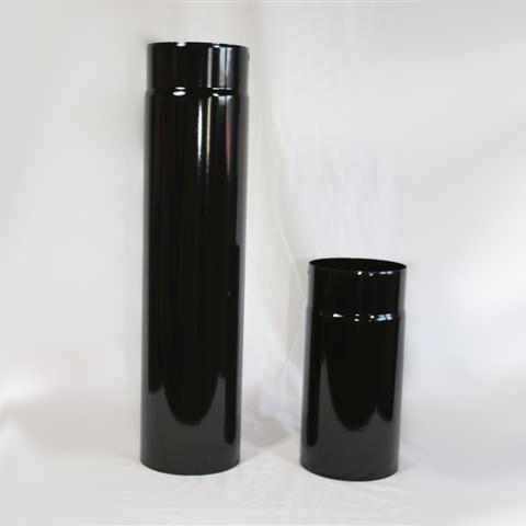 Ofenrohr 500 mm DN 120 mm, High-Quality-Line schwarz glänzend