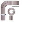 Ofenrohr Teleskop Set (Variante V) DN 150 mm, Senotherm gussgrau #288
