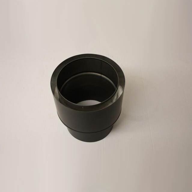Edelstahlrohr doppelwandig Übergang von Ofen auf Verbindungsleitung (dw-ew) DN 150 mm, Senotherm schwarz #310