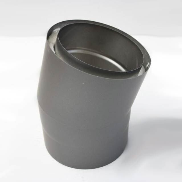 Edelstahlrohr-Winkel 15° doppelwandig ohne Reinigungsöffnung, Senotherm gussgrau #288