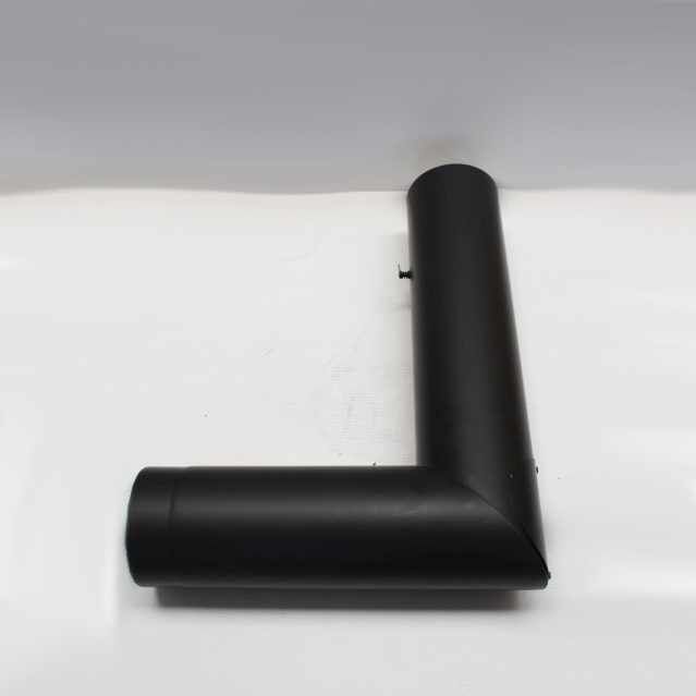 Isoline Winkelrohr 450x700 mm doppelwandig mit Tür u. Drosselklappe DN 150 mm, Senotherm schwarz #310