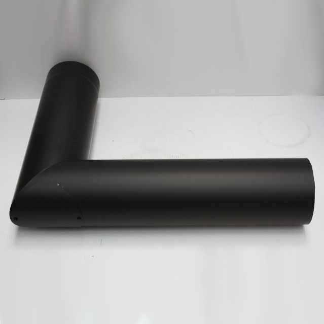 Isoline Winkelrohr 450x700 mm doppelwandig mit Tür u. Drosselklappe DN 150 mm, Senotherm schwarz #310
