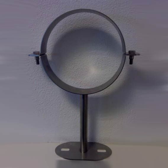 Wandhalter -250 mm kürzbar für Edelstahlrohr doppelwandig DN 130 mm, Senotherm gussgrau #288