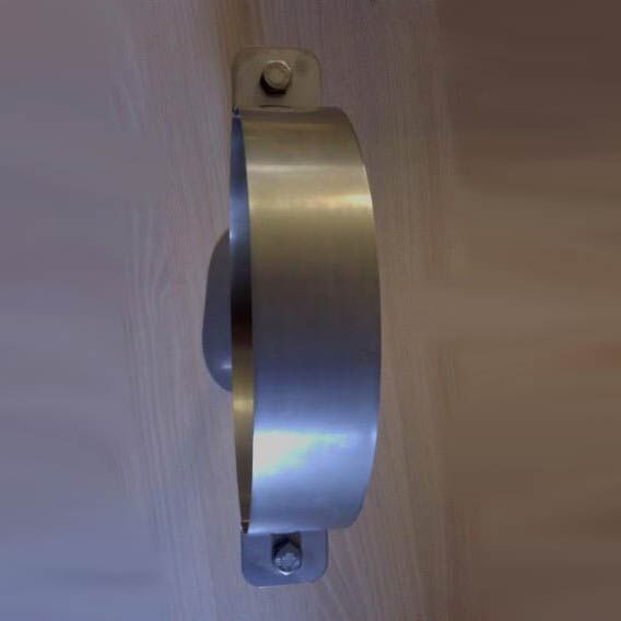 Wandhalter -250 mm kürzbar für Edelstahlrohr doppelwandig DN 150 mm, Senotherm gussgrau #288