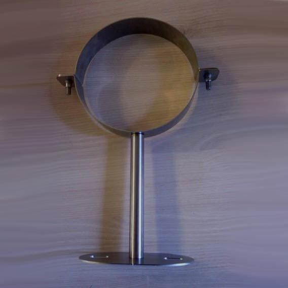 Wandhalter -250 mm kürzbar für Edelstahlrohr doppelwandig DN 150 mm, Senotherm schwarz #310