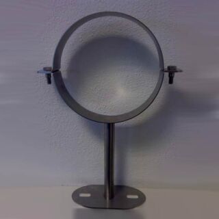 Wandhalter -250 mm kürzbar für Edelstahlrohr doppelwandig DN 150 mm, Senotherm schwarz #310 ISO387150s