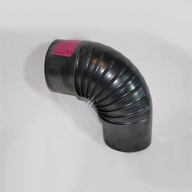 Ofenrohr-Bogen 45° aus gebläutem Stahlblech DN 100 mm, ohne Reinigungsöffnung