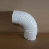 Ofenrohr-Bogen 45° DN 130 mm pulverbeschichtet weiß, ohne Reinigungsöffnung