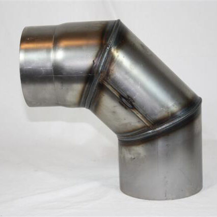 Rauchrohr-Bogen 90° DN 120 mm roh, eingezogen ohne Reinigungsöffnung