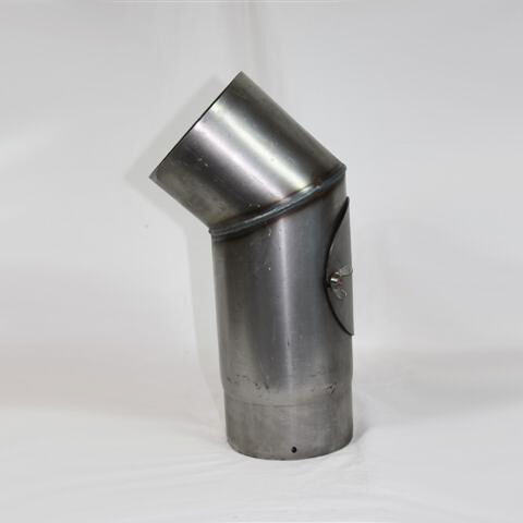 Rauchrohr-Bogen 90° DN 160 mm roh, eingezogen mit Reinigungsöffnung