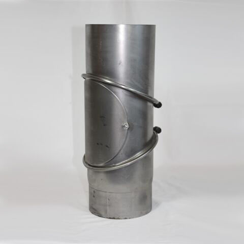 Rauchrohr-Bogen 3tlg. DN 200 mm eingezogen, drehbar mit Reinigungsöffnung (unlackiert)