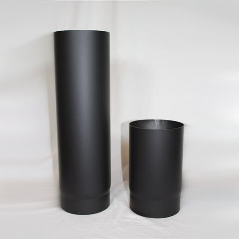 Rauchrohr Längenelement 150 mm DN 120 mit eingezogener Steckverbindung (schutzlackiert)