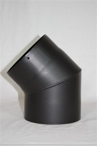 Rauchrohr Bogen 45° DN 180 mm eingezogen ohne Reinigungsöffnung (schutzlackiert)