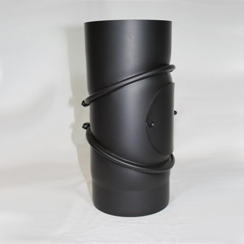 Rauchrohr Bogen 3tlg. DN 120 mm eingezogen, drehbar mit Reinigungsöffnung (schutzlackiert)