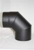 Rauchrohr Bogen 90° DN 150 mm eingezogen ohne Reinigungsöffnung (schutzlackiert)