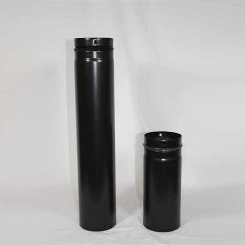 Pellet-Rohr doppelwandig 250 mm DN 100 mm, schwarz emailliert