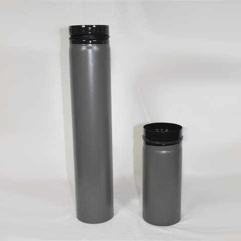 Pellet-Rohr doppelwandig 250 mm DN 125 mm, gussgrau emailliert