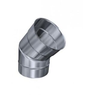 Edelstahlschornstein einwandig 0,6mm Premium Bogen 45° SKS starr