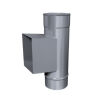 Edelstahlschornstein einwandig 0,6mm Premium Prüföffnung KPR 180 x 120 + Tür + Kastenverlängerung 100 mm DN 100