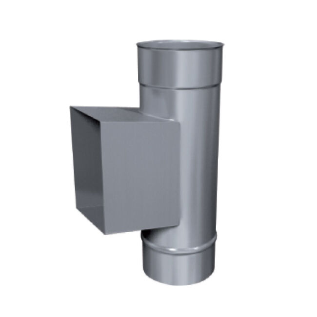 Edelstahlschornstein einwandig 0,6mm Premium Prüföffnung KPR 180 x 120 + Tür + Kastenverl. 100 mm DN 150