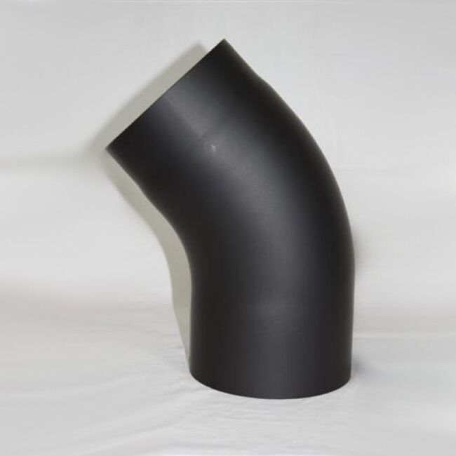 Kaminofenrohr-Bogen 45° DN 130 mm glatt ohne Reinigungsöffnung, Senotherm gussgrau hell #820