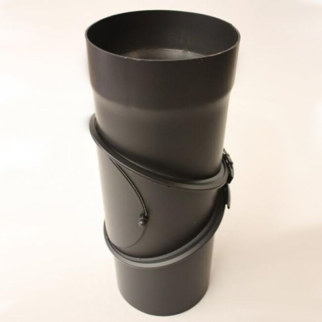 Rauchrohr-Bogen 3 tlg. DN 150 mm gemufft, drehbar mit Reinigungsöffnung (schutzlackiert)