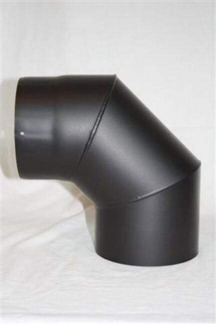 Rauchrohr Bogen 45° DN 120 mm eingezogen ohne Reinigungsöffnung (schutzlackiert)