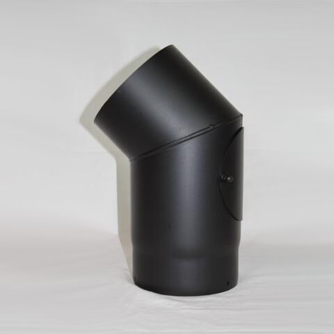 Rauchrohr-Bogen 45° DN 120 mit Reinigungsöffnung, Senotherm gussgrau hell #820