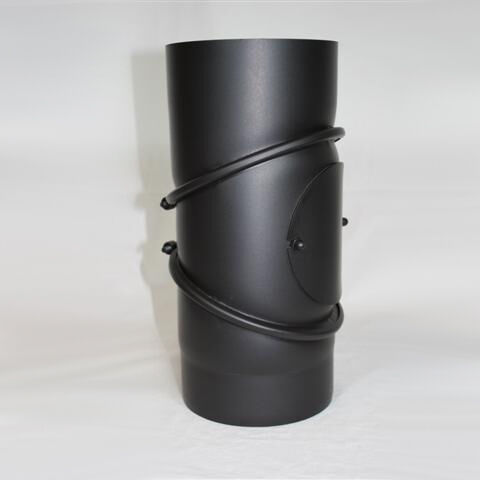 Ofenrohr-Bogen DN 120 mm, 3tlg. verstellbar 0°-90° mit Reinigungsöffnung, Senotherm gussgrau hell #820