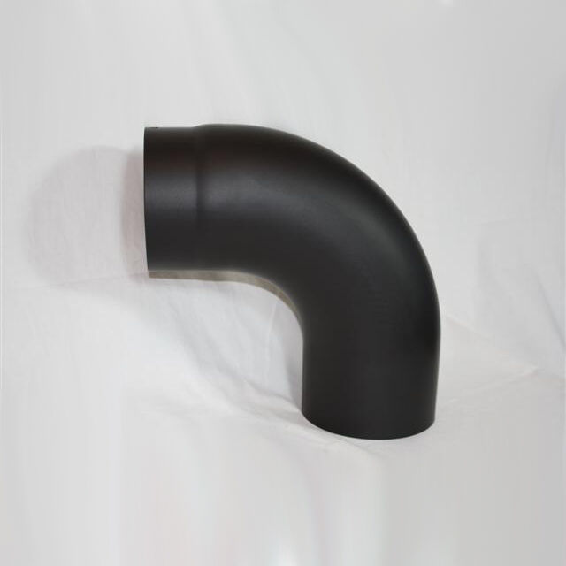 Kaminofenrohr-Bogen 90° DN 130 mm glatt ohne Reinigungsöffnung, Senotherm gussgrau hell #820