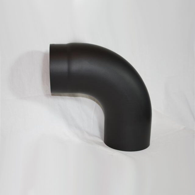 Rauchrohr-Bogen 90° DN 130 mm glatt mit Reinigungsöffnung, Senotherm gussgrau hell #820