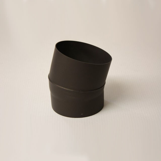 Kaminofenrohr-Bogen 30° DN 130 mm ohne Reinigungsöffnung, Senotherm schwarz #310