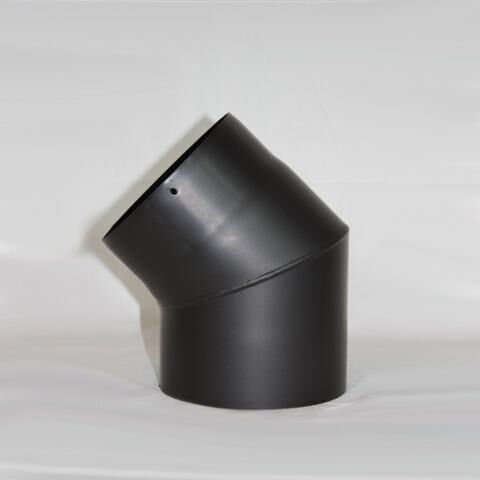 Kaminofenrohr-Bogen 45° DN 150 mm ohne Reinigungsöffnung, Senotherm schwarz #310