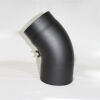 Kaminofenrohr-Bogen 45° DN 130 mm glatt mit Reinigungsöffnung, Senotherm schwarz #310