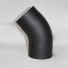Rauchrohr-Bogen 45° DN 150 mm glatt ohne Reinigungsöffnung, Senotherm schwarz #310