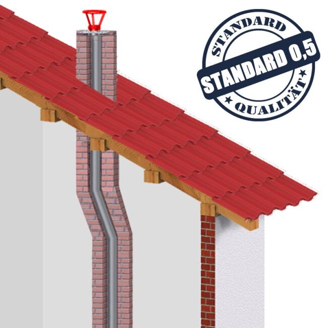Edelstahlschornstein einwandig 0,5mm Regenhut A DN 100