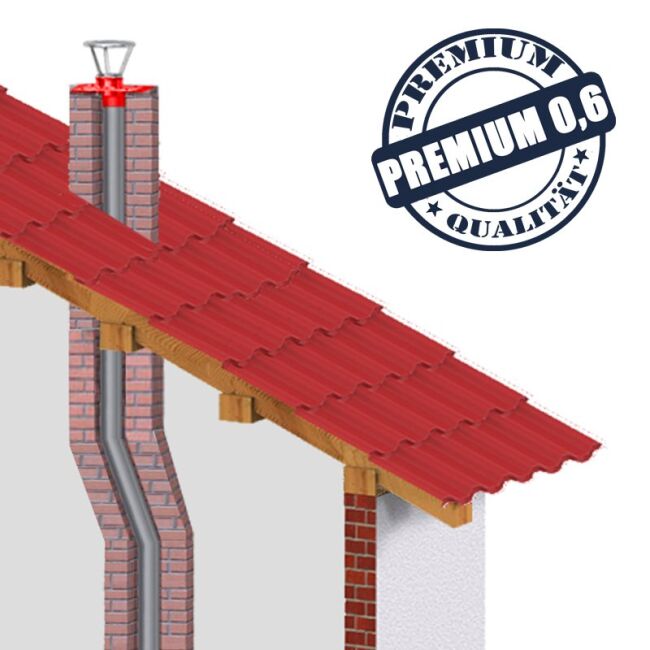 Edelstahlschornstein einwandig 0,6mm Premium Schachtabdeckung DH DN 100