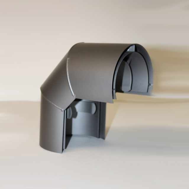 Doppelwandiger Strahlenschutz Halbschale Bogen 90° DN 80 mm, Senotherm gussgrau hell #820