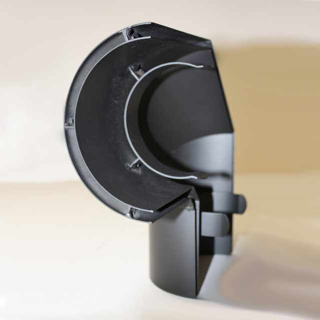 Doppelwandiger Strahlenschutz Halbschale Bogen 90° seitlich DN 100 mm, Senotherm schwarz #310