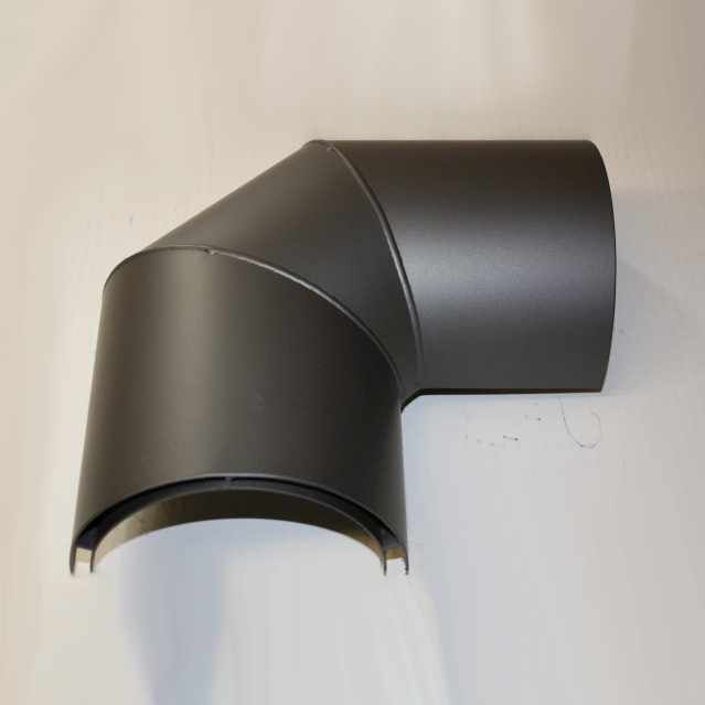 Doppelwandiger Strahlenschutz Halbschale Bogen 90° seitlich DN 100 mm, Senotherm gussgrau #288