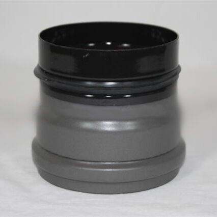Pelletofen-Anschluss DN 100 mm mit beidseitiger Dichtung, gussgrau emailliert