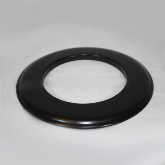 Pellet-Wandrosette 3 cm Rand DN 80 mm, matt schwarz emailliert